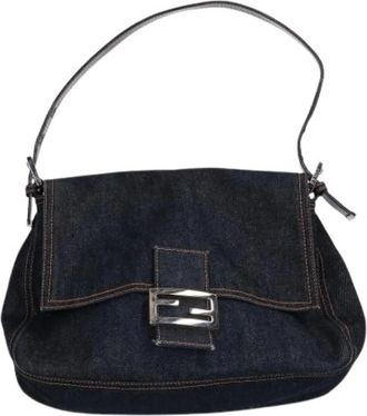 Fendi Pre-owned Shoulder Bags, female, Blue, Size: ONE SIZE Pre-owned Vintage Shoulder Bag