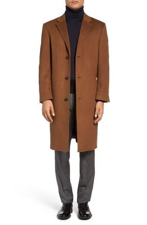Hart Schaffner Marx Sheffield Classic Fit Wool & Cashmere Overcoat in Vicuna at Nordstrom, Size 48 L