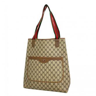 Gucci Beige Brown Pvc Tote Bag (Pre-Owned)