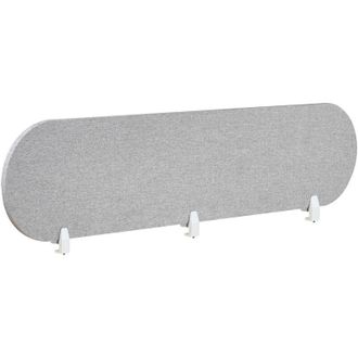 Beliani Pannello Divisorio Fonoassorbente per scrivania in PET grigio chiaro 180 x 40 cm Sparky