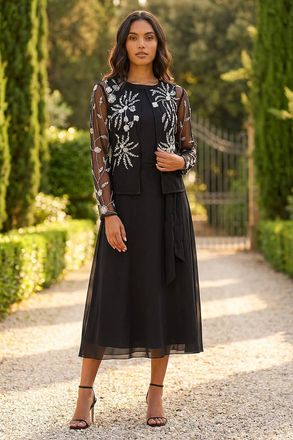 Roman Womens Embellished Detail Jacket - Black - Size 18 UK