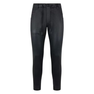 Diesel Skinny Jeans, male, Black, Size: W32 Skinny Fit Trousers with Coating