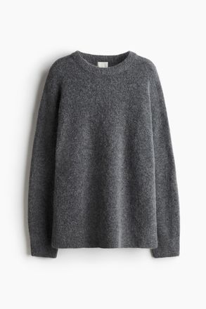 H&M Oversized Pullover aus Alpakamix - Grau