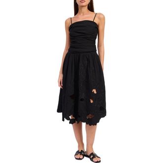 En Saison Mabel Embroidered Midi Dress in Black at Nordstrom, Size X-Large