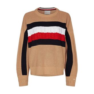Tommy Hilfiger Rondgebreide trui - Dames - Ronde hals truien - Veelkleurig - XS - Truien & Vesten