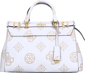 Guess Tassen, Dames, Wit, ONE Size, Leer, Nep Lederen Tas