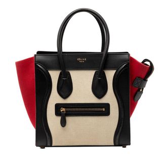 Celine Pre-owned Celine Micro Tricolor Canvas and Leather Luggage Tote Ladies S-GA-3185