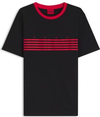 HUGO BOSS Cotton T-shirt with printed stripes
