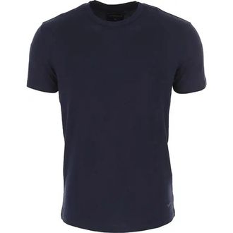 Emporio Armani Viscose T-shirt met ronde hals - Heren - T-shirts - Blauw - XL - Tops