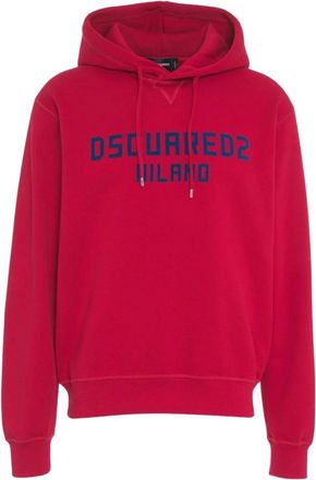 Dsquared2 Mens Milano Logo Cool Fit Red Hoodie Cotton - Size X-Large