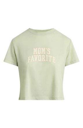 Favorite Daughter Moms Favorite Crop T-Shirt in Light Sage/White at Nordstrom, Size Xx-Large