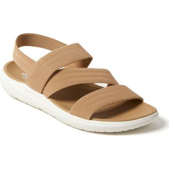 Dearfoams Emilia Elastic Gore Strappy Sandal in Khaki at Nordstrom, Size 10