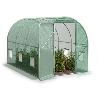 VonHaus 3x2m Walk In Polytunnel Greenhouse in Green