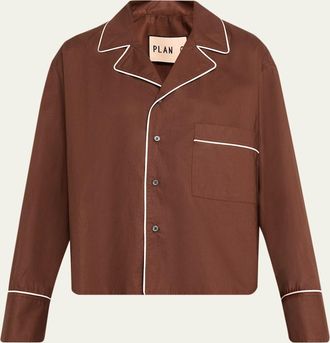 Plan C Cotton Long-Sleeve Pajama Shirt