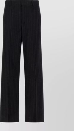 Saint Laurent straight leg pinstripe trousers with belt loops