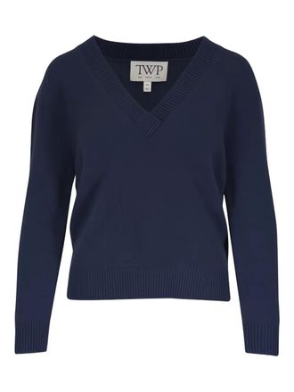 TWP V-neck long-sleeve sweater - Blu