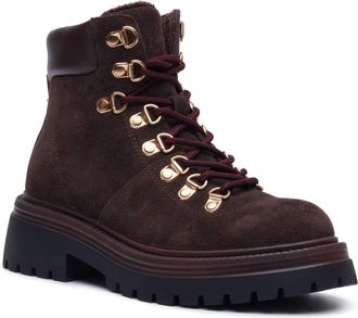 Hush Puppies Robyn Hiker Su&egrave;de Dames CHOCOLATE Hakken Enkellaarsjes
