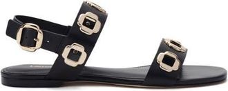 Larroude Milan Flat Sandal in Black at Nordstrom, Size 6.5