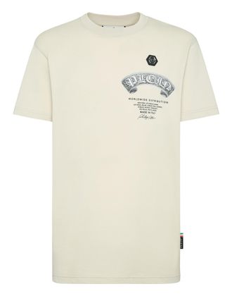 Philipp Plein Round Neck T-Shirt Plein Banner Baroque Skull