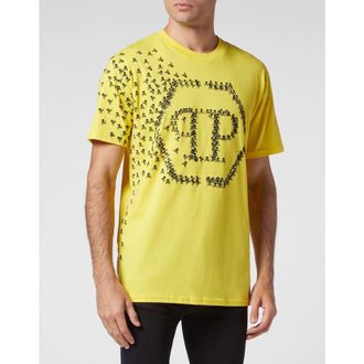 Philipp Plein T-Shirt Round Neck Ss Skull&Bones Men in Yellow at Nordstrom, Size Xxx-Large Eu