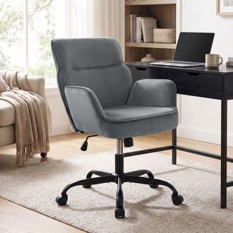 Clp Silla De Oficina Amado De Terciopelo Gris