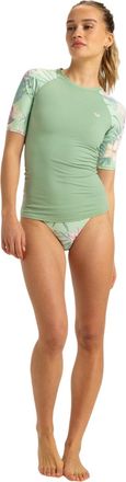 Roxy Nauwsluitende rashguard met grafische print voor dames (Groen)