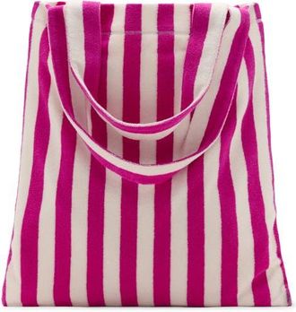Mango Striped Cotton Terry Tote Bag in Fuchsia at Nordstrom