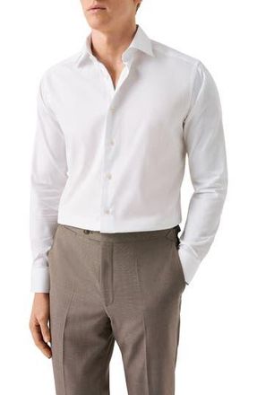 Eton Contemporary Fit Solid Cotton Dress Shirt in White at Nordstrom Rack, Size 16