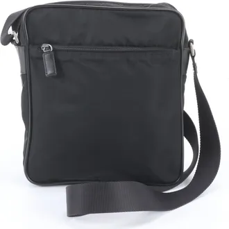 Prada Black Leather Nylon Shoulder Bag (Pre-Owned)