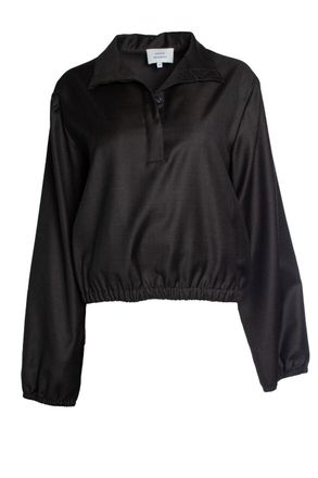 Loulou Studio Loulou de saison, brown wool blouse