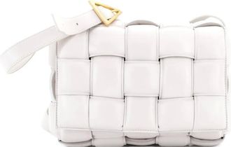 Bottega Veneta Cassette Padded Maxi Intrecciato Leather crossbody bag - Bianco