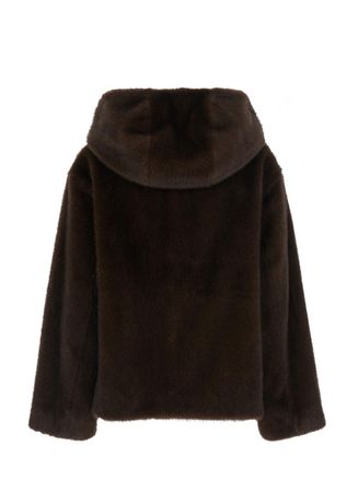 P.A.R.O.S.H. High-Collar Tech Fabric Coat - Brown