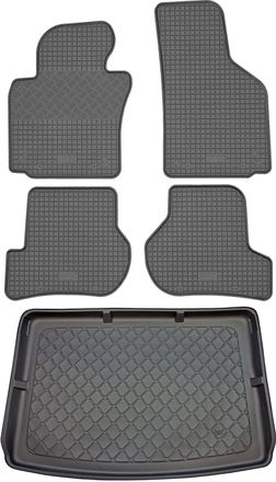 OEM Volkswagen Golf V 1k Plus Hatchback (5 Puertas) De Enero De 2005 A 2009. Juego De Alfombrillas De Goma Para Coche Y Alfombrilla Para Maletero