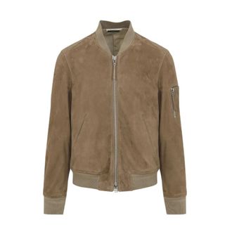 Tom Ford Bomber Jackets, male, Beige, XL, Light Suede Bomber