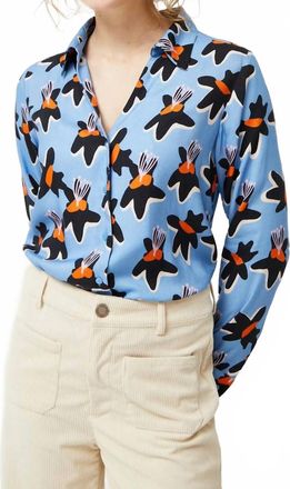Compa&ntilde;&iacute;afant&aacute;stica Calatea Floral Print Shirt In Blue