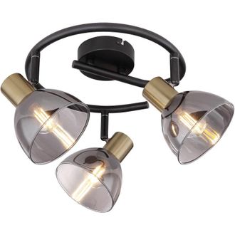 Globo Lighting Foco - Jay - Negro - Vidrio Metal Vidrio Ahumado - &Oslash; 25cm - Globo