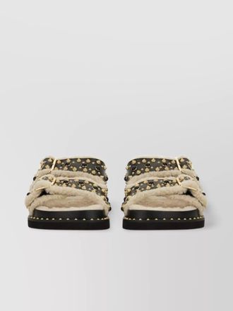 Ash flat sole open toe studded sandals