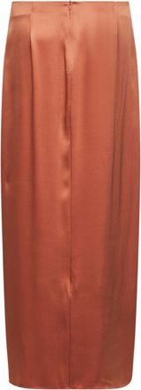 Giorgio Armani Womens Long Wrap Skirt Orange Silk