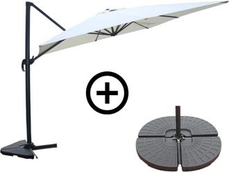Concept Usine Conjunto de sombrilla crudo 3x4m y 4 losas de lastre