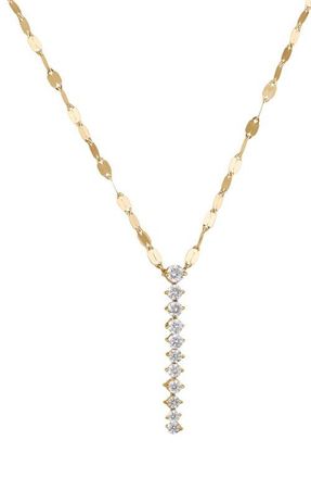 Lana Jewelry 14K Gold Mini Diamond Tennis Lariat Necklace in 14K Yellow Gold at Nordstrom, Size 18