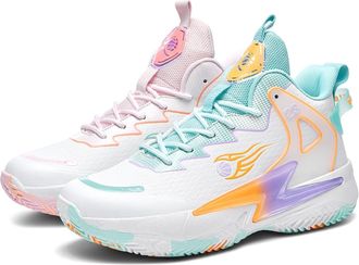 Generic Unisex High Top Basketball Shoes with Anti Slip Grip Comfortable Outdoor Training Sports Boots for Couples Walking Shoes(Two Color,4.5 UK)