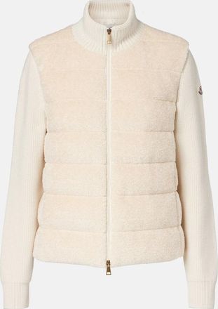 Moncler Down-paneled teddy cardigan