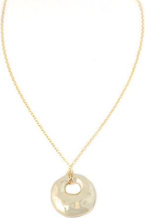 Panacea Gold Hammered Long Circle Pendant Necklace at Nordstrom
