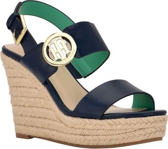 Tommy Hilfiger Kahdy Espadrille Wedge Sandal in Dark Blue 400 at Nordstrom Rack, Size 5.5