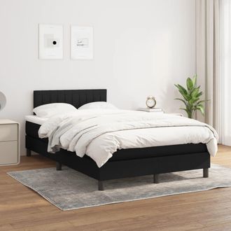 vidaXL Vidaxl - Cama Box Spring Con Colch&oacute;n Tela Negro 120x200 Cm