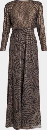 Ralph Lauren Collection Shannen Foiled Chiffon Evening Dress