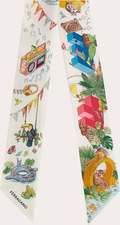 Ferragamo Women Jungle Party print silk mini bandeau Multicolor