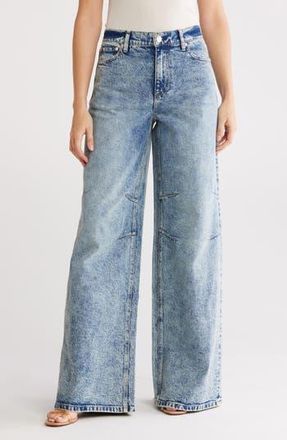Alice & Olivia Tucker Baggy Wide Leg Jeans in Harlow Vintage Blue at Nordstrom Rack, Size 30