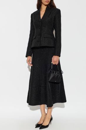 Self Portrait Tweed Dress With Lurex Thread, Womens, Black