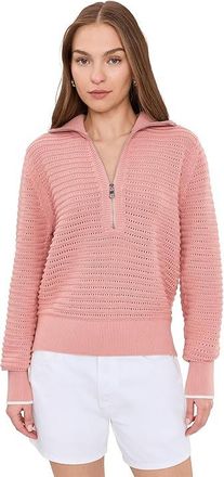 Varley Morwenna 1/2 Zip Knit Womens Sweater Mellow Rose : XXS, Cotton